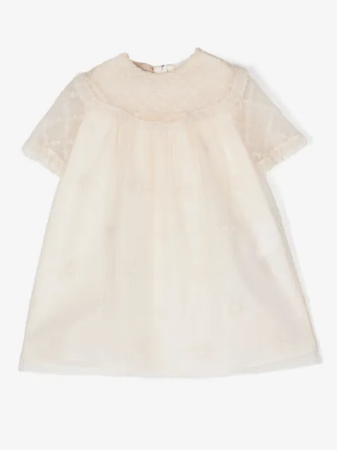 Gucci Kids floral-embroidery tulle dress