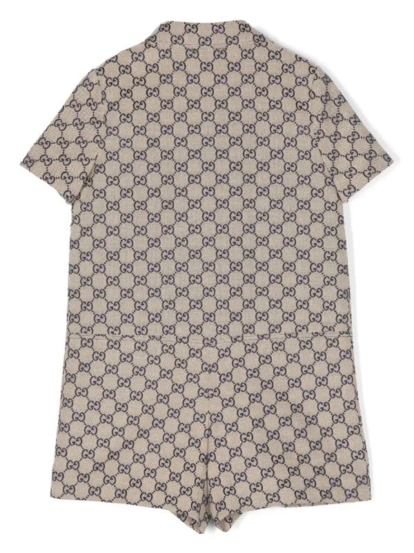 Gucci Kids GGキャンバス ロンパース | ニュートラル | FARFETCH JP