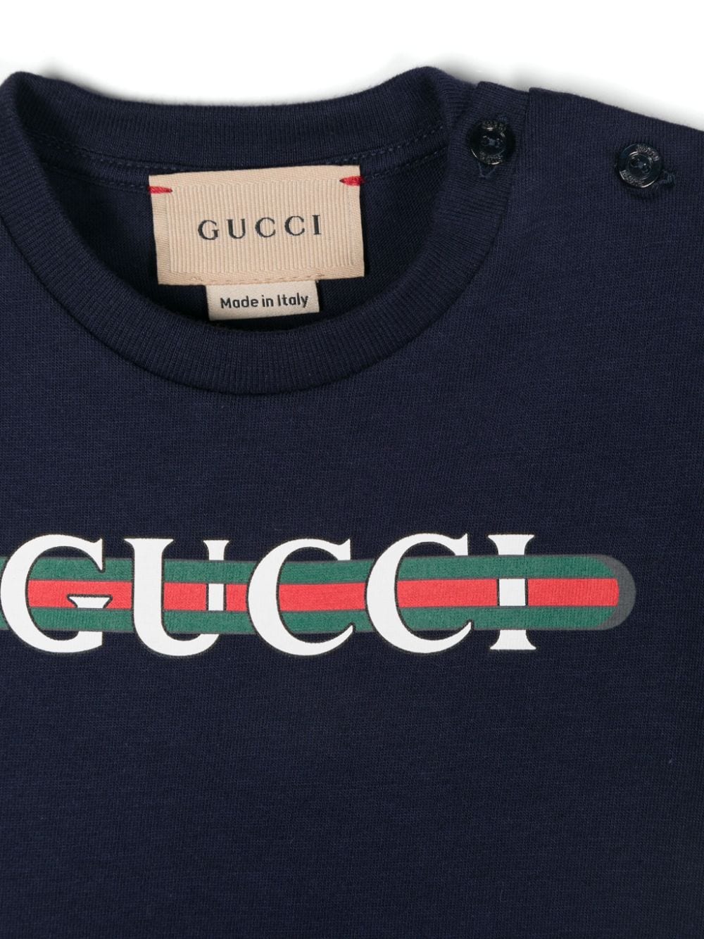 Shop Gucci Logo-print Cotton T-shirt In Blue