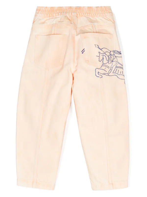 Burberry Kids Equestrian Knight Tapered Trousers Orange