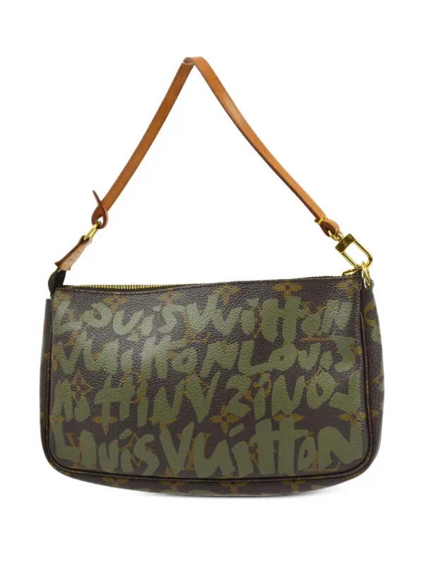 Louis Vuitton Pre Owned 2001 Graffiti Pochette Accessoires Clutch Bag Brown FARFETCH TR