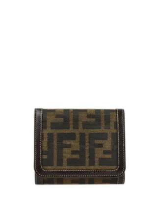 Fendi Pre Owned Portafoglio tri fold Zucca Anni 90 00 Marrone FARFETCH IT