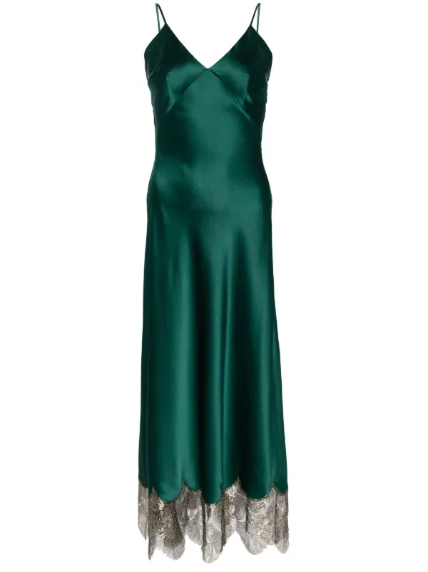 Gilda Pearl Emerald Green V Neck Dress Green FARFETCH AE