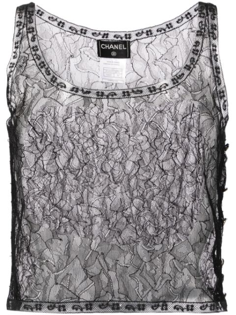 HOT SALE CHANEL 2000 lace tank top Women