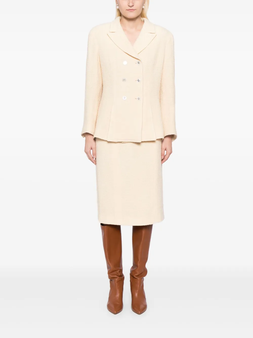 CHANEL Pre-Owned 1998 Setup Suit mantelpak - Beige