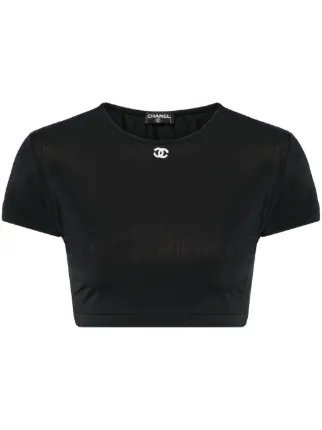 CHANEL Pre-Owned 1990-2000s クロップド Tシャツ | ブラック