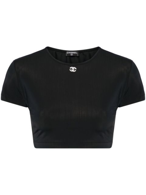 HOT SALE CHANEL 1990-2000s Cropped T-shirt Women