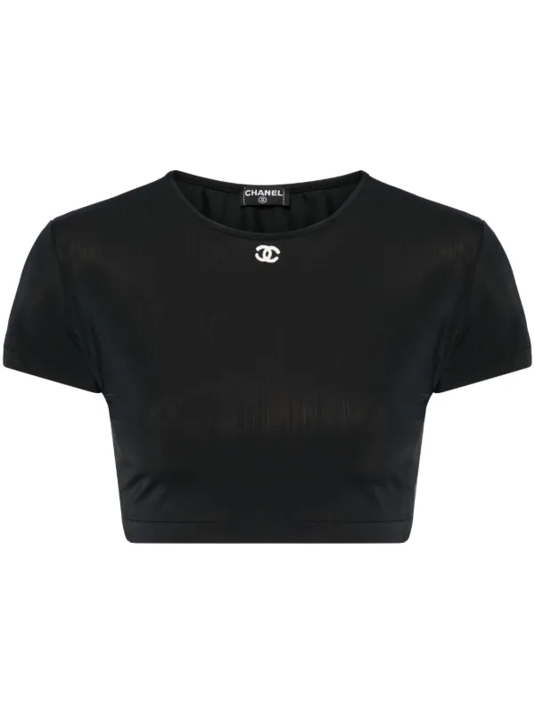 CHANEL Pre-Owned 1990-2000s クロップド Tシャツ | ブラック