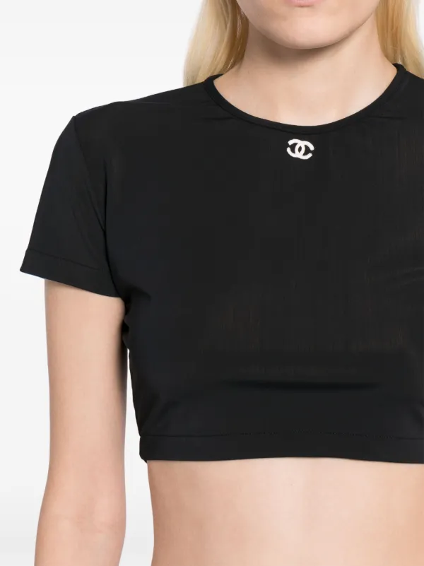 CHANEL Pre-Owned 1990-2000s クロップド Tシャツ | ブラック