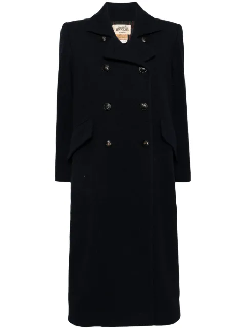 Hermes 1990-2000 double-breasted wool coat Women