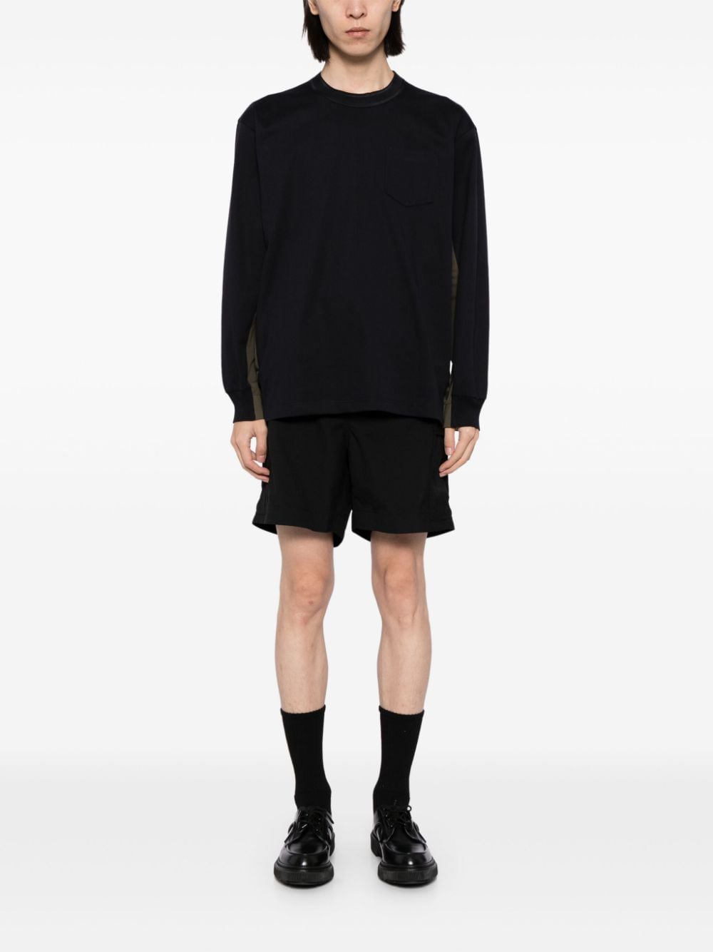 sacai belted cargo shorts - Zwart