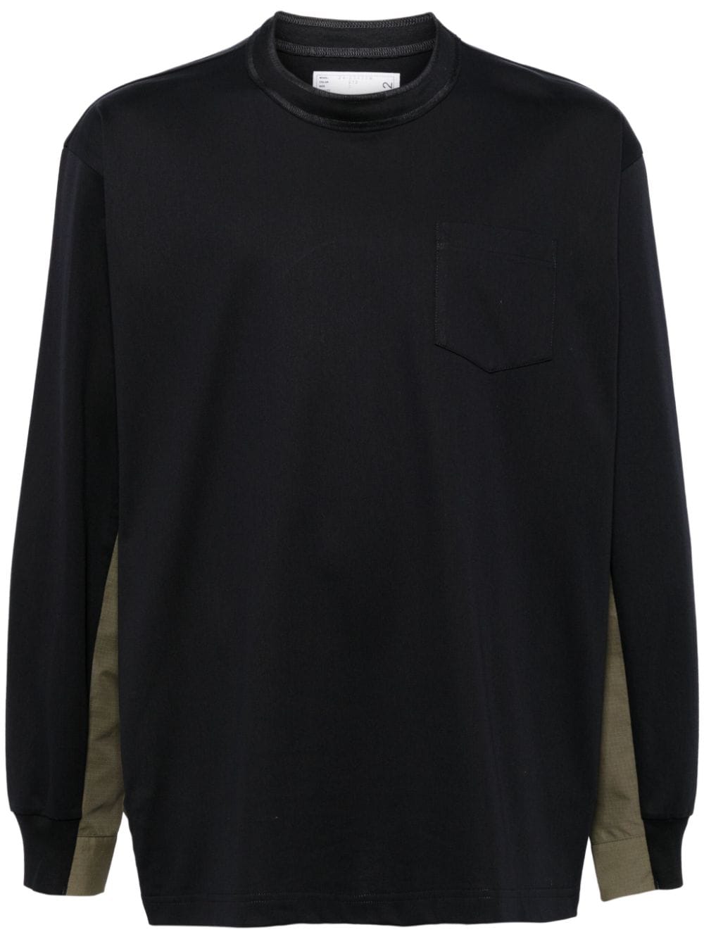 sacai panelled cotton T-shirt - Nero