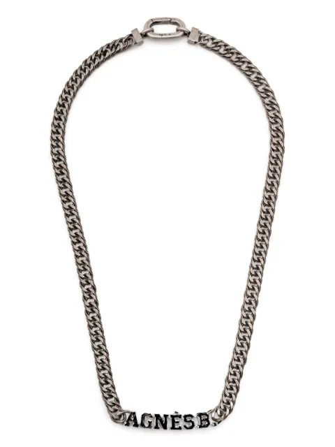 agnès b.  collar de cadena con placa del logo