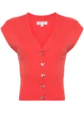 agnès b. sleeveless jersey cardigan - Pink