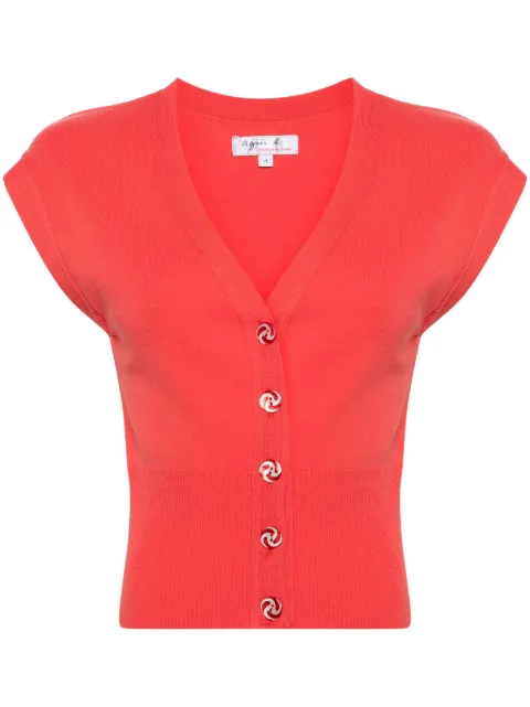 agnès b.  sleeveless jersey cardigan