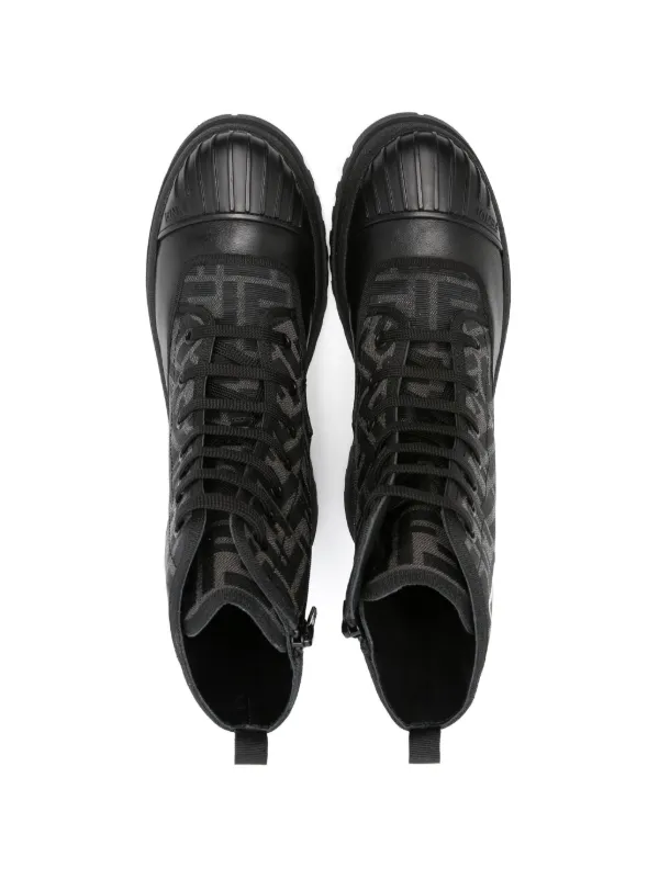 Fendi Kids Zucca-pattern Ankle Boots | Black | FARFETCH display picture 2