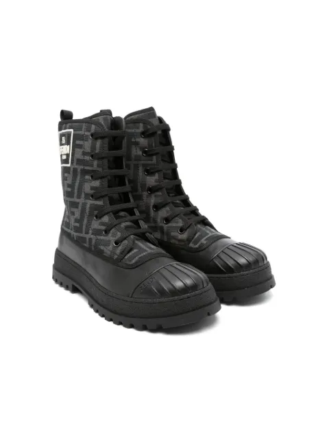 Fendi Kids Stivaletti con motivo Zucca