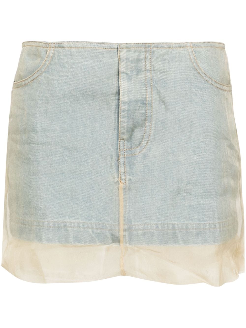 CHRISTOPHER ESBER LAYERED DENIM MINISKIRT 