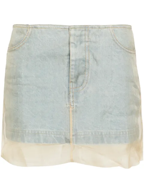 Christopher Esber layered denim miniskirt