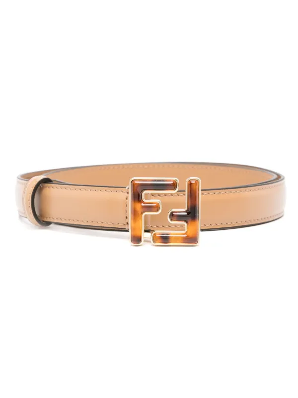 FENDI FF Leather Belt Neutrals FARFETCH AE