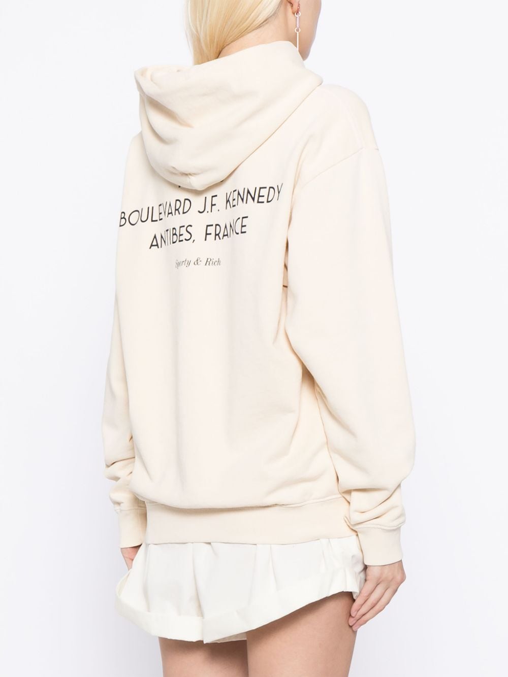 Shop Sporty And Rich Eden Crest Kennedy Hoodie In Neutrals