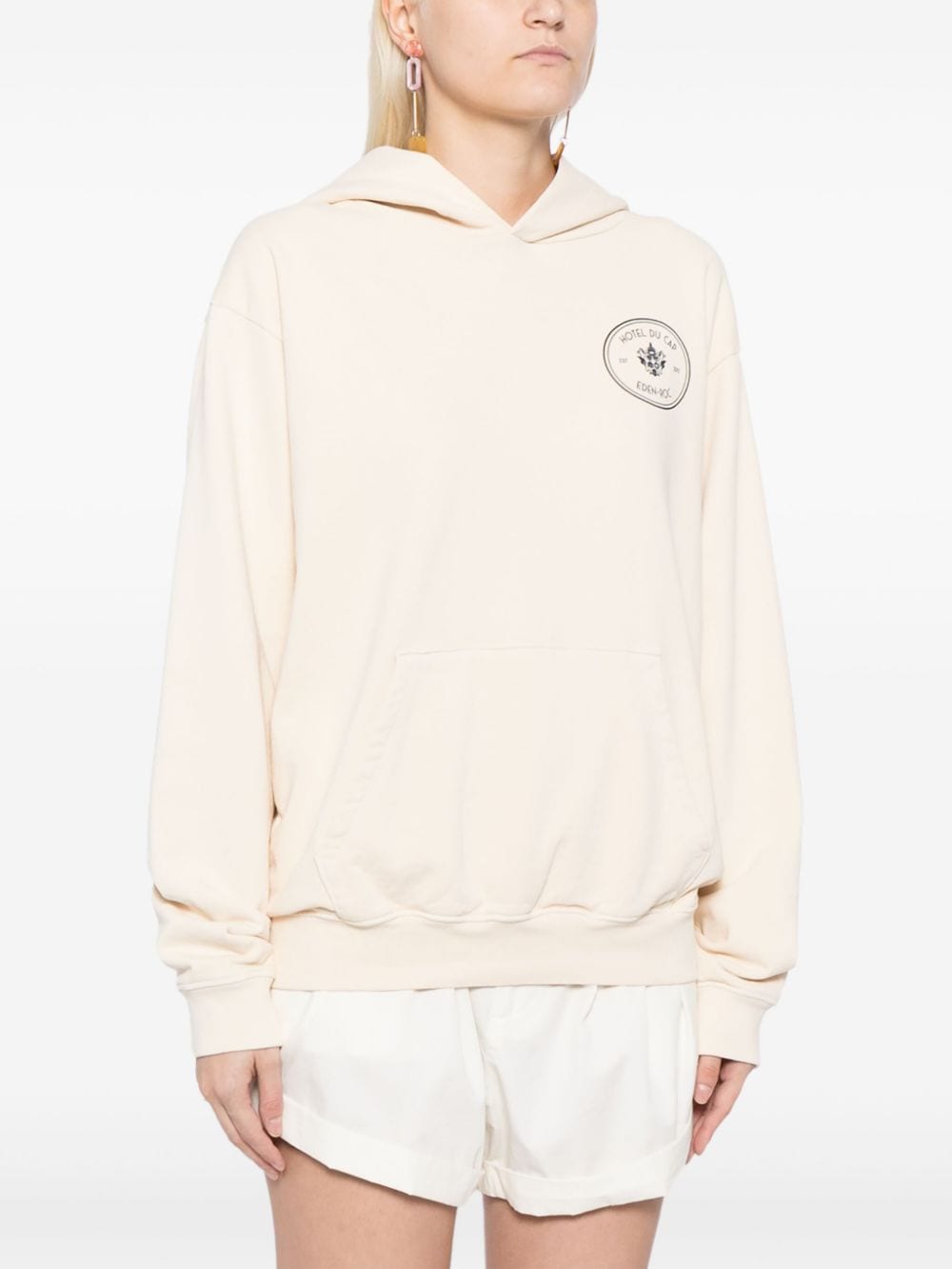 Shop Sporty And Rich Eden Crest Kennedy Hoodie In Neutrals