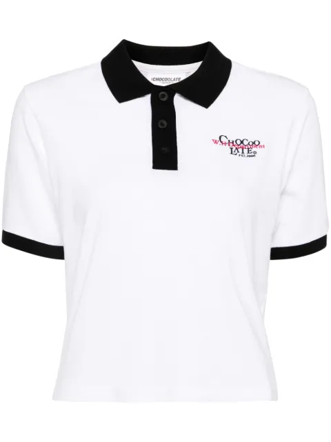 CHOCOOLATE logo-embroidered polo top