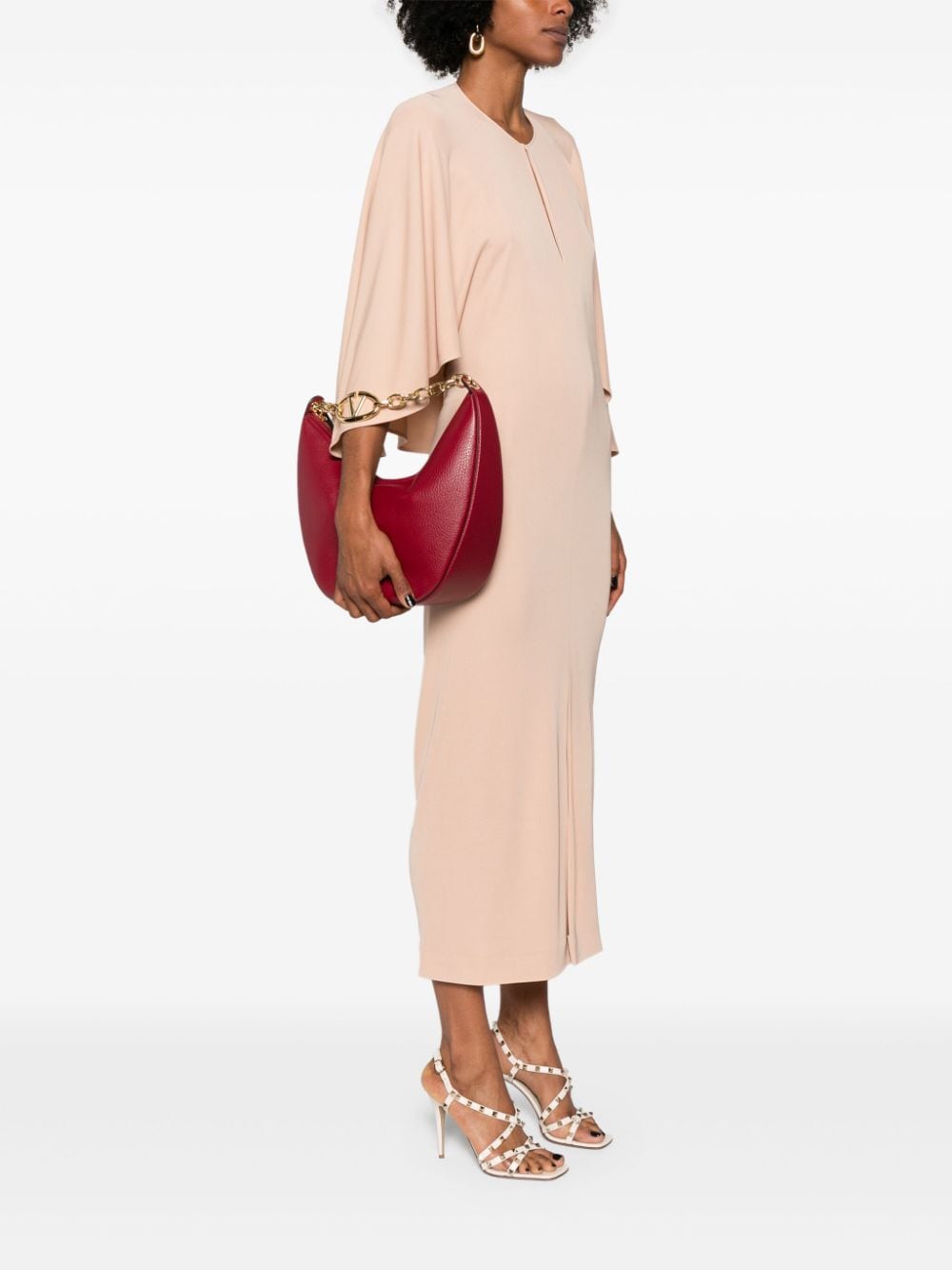 Shop Valentino Vlogo Moon Shoulder Bag In Red