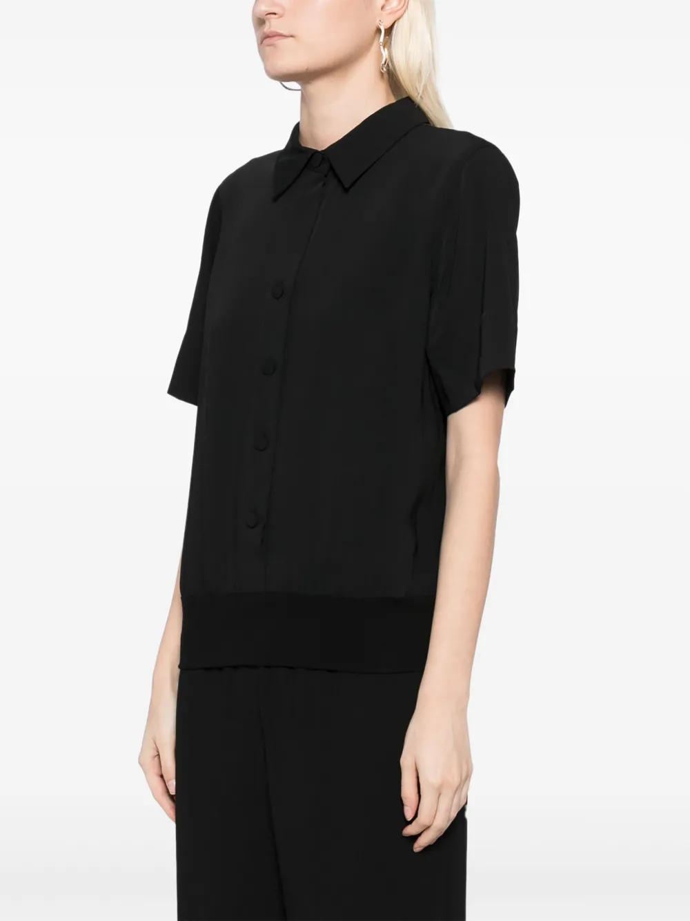 Agnès B. Crêpe Shirt In Black