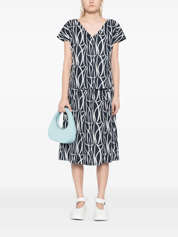 Agnès b. Cotton v Neck Top | Blue | FARFETCH CA
