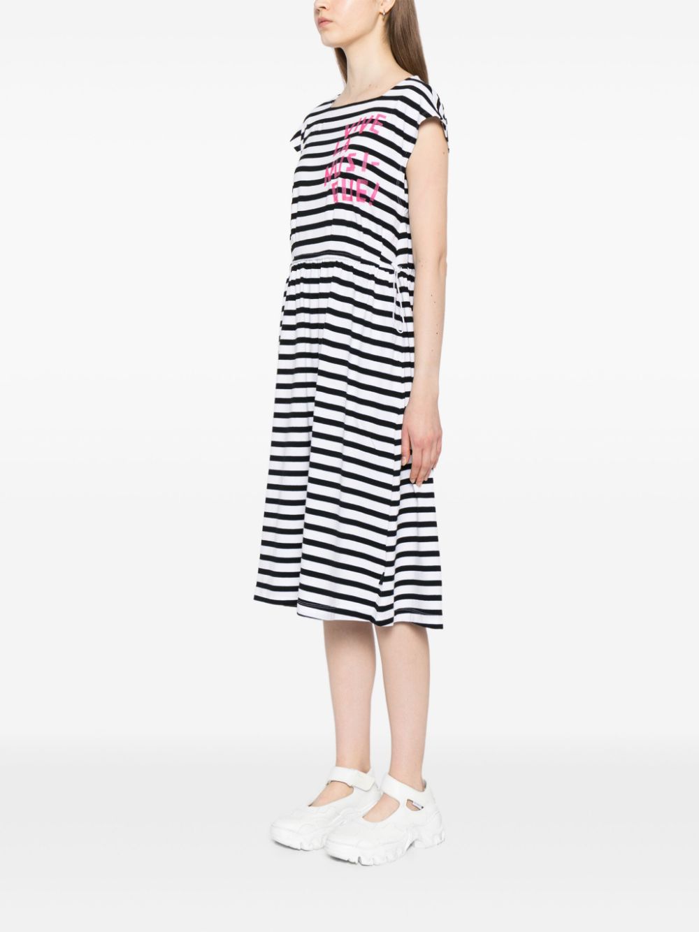 Shop Sport B. By Agnès B. Stripe Pattern Print Dress In White