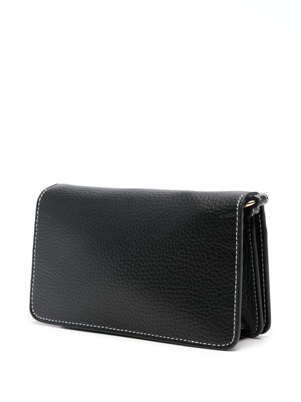 Shop Stella Mccartney Logo-perforated Crossbody Bag In Black