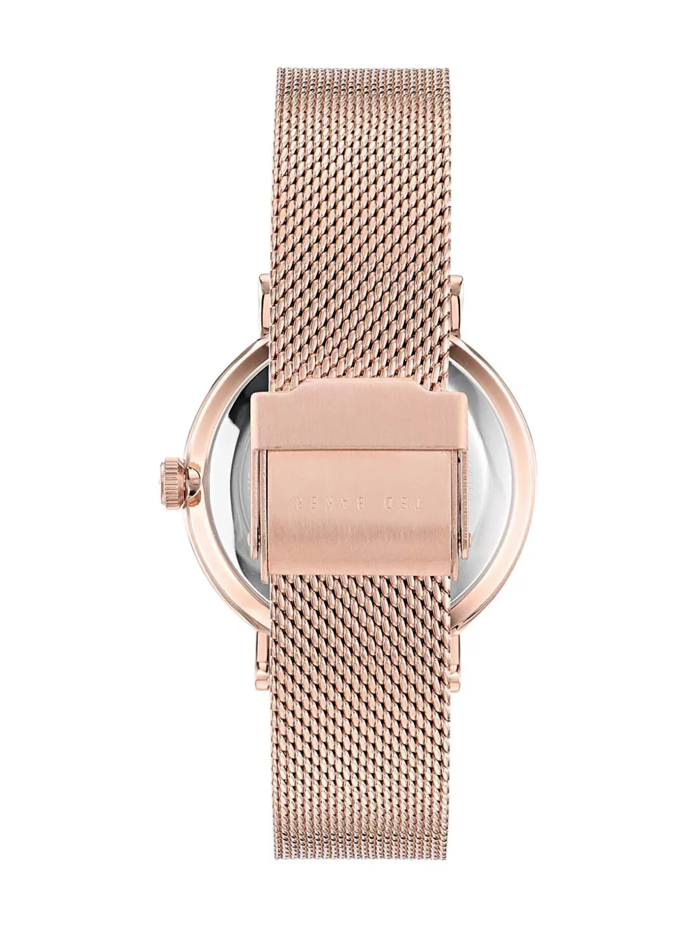Ted Baker Floral Leather Strap Watch In Gold