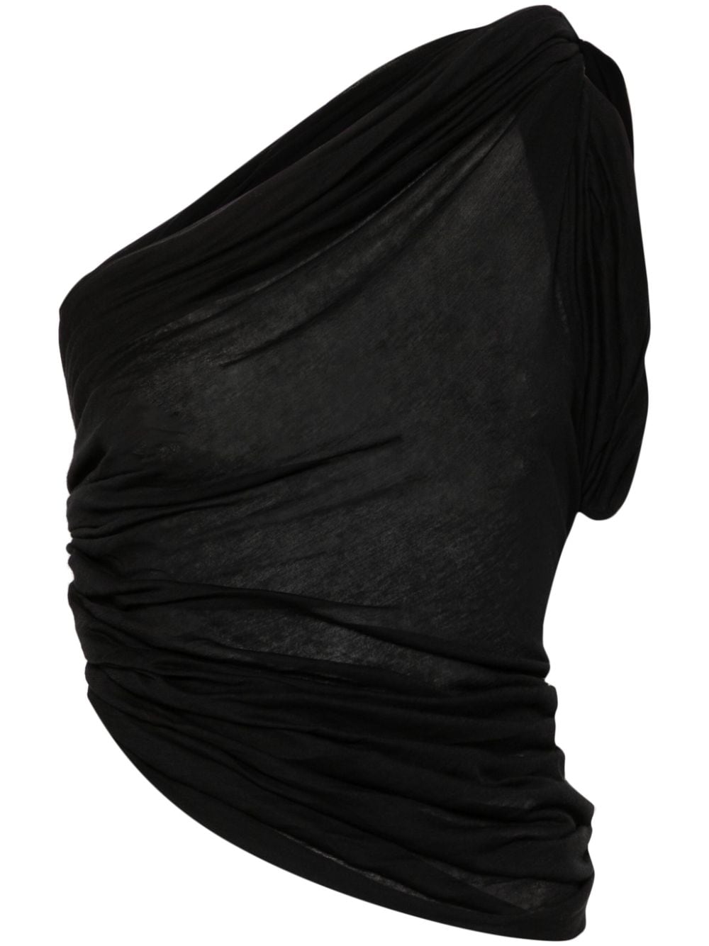 Shop Rick Owens Twist Asymmetric T-shirt In Black