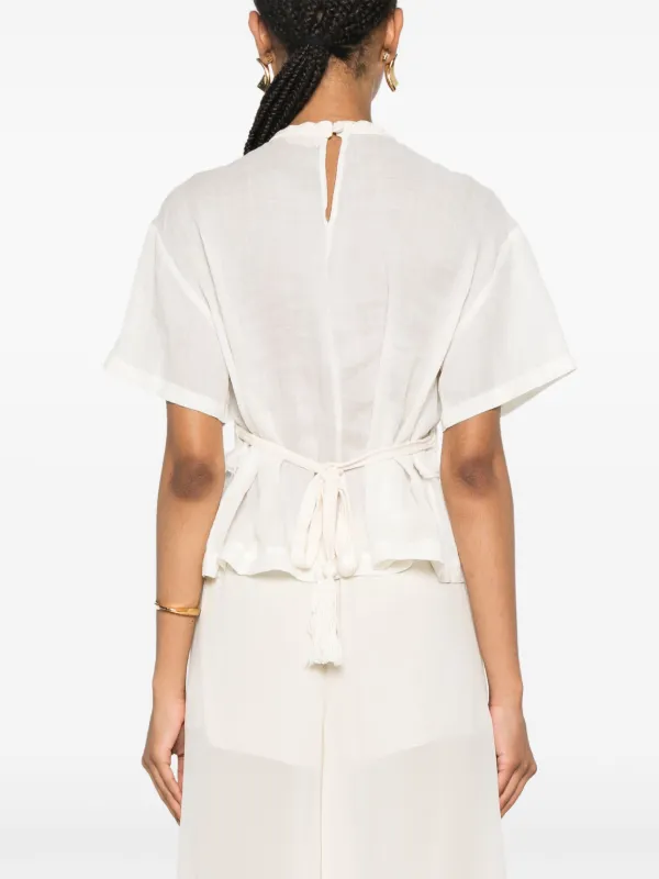 Ulla Johnson Cari crochet-panelling Blouse | Neutrals | FARFETCH