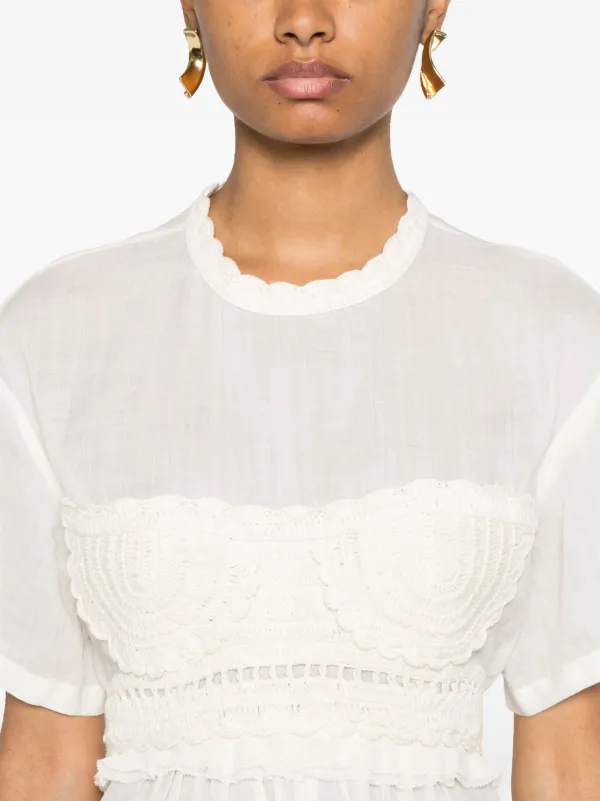 Ulla Johnson Cari crochet-panelling Blouse | Neutrals | FARFETCH