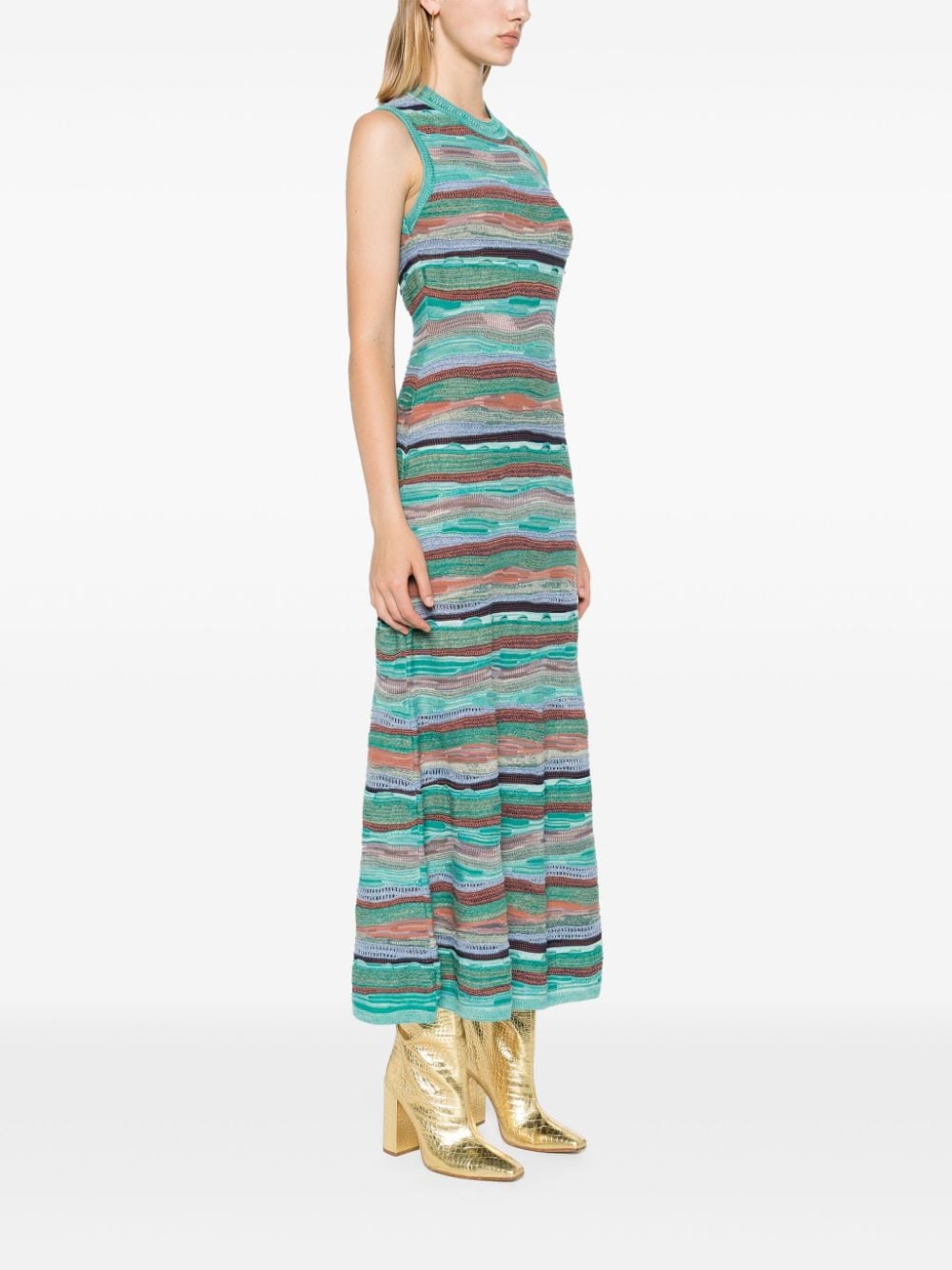 Shop Ulla Johnson Fauna Striped Dress In Green