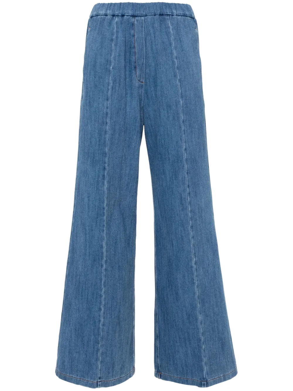 Forte Mid waist palazzo jeans Blauw