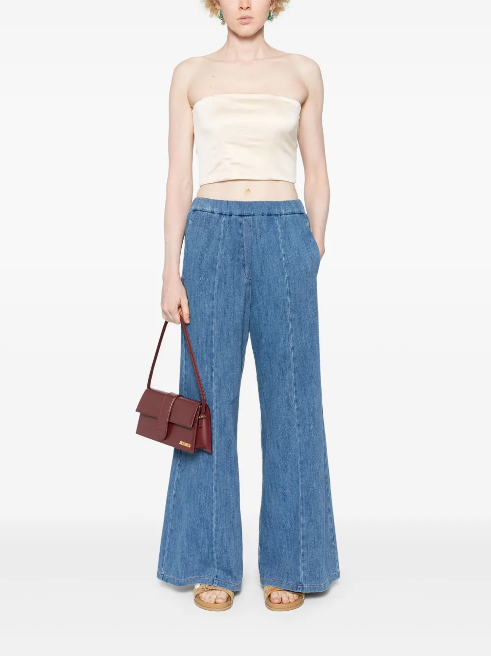 Forte Forte Mid waist palazzo jeans - Blauw
