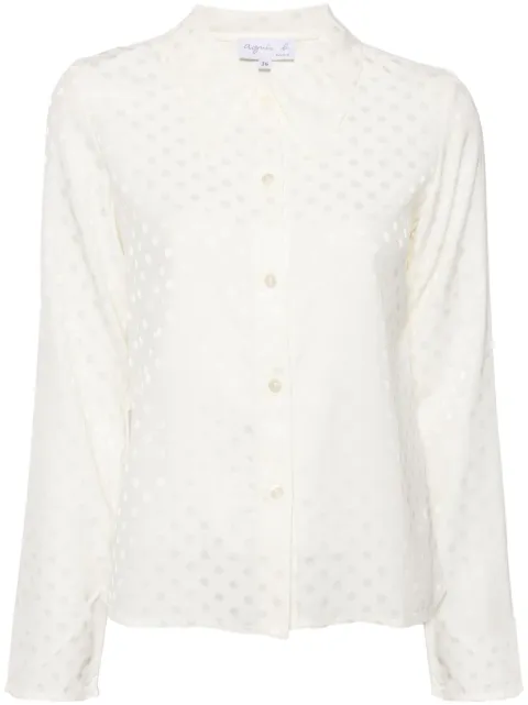 agnès b.  camisa con estampado de lunares