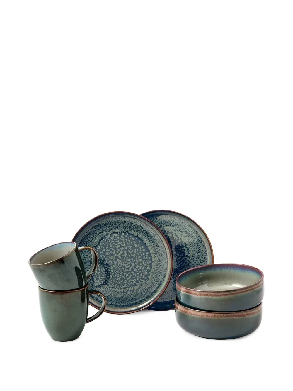 Villeroy & Boch reactive-glazed tableware (two person setting) - Verde