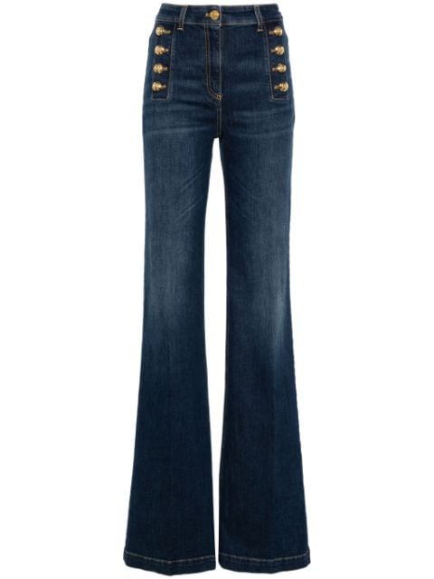 Elisabetta Franchi decorative-button high-waist  wide-leg jeans