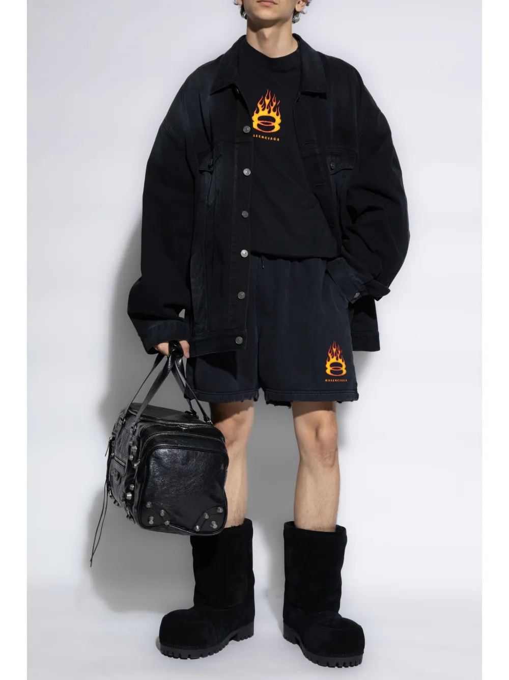 Balenciaga distressed shorts - Zwart