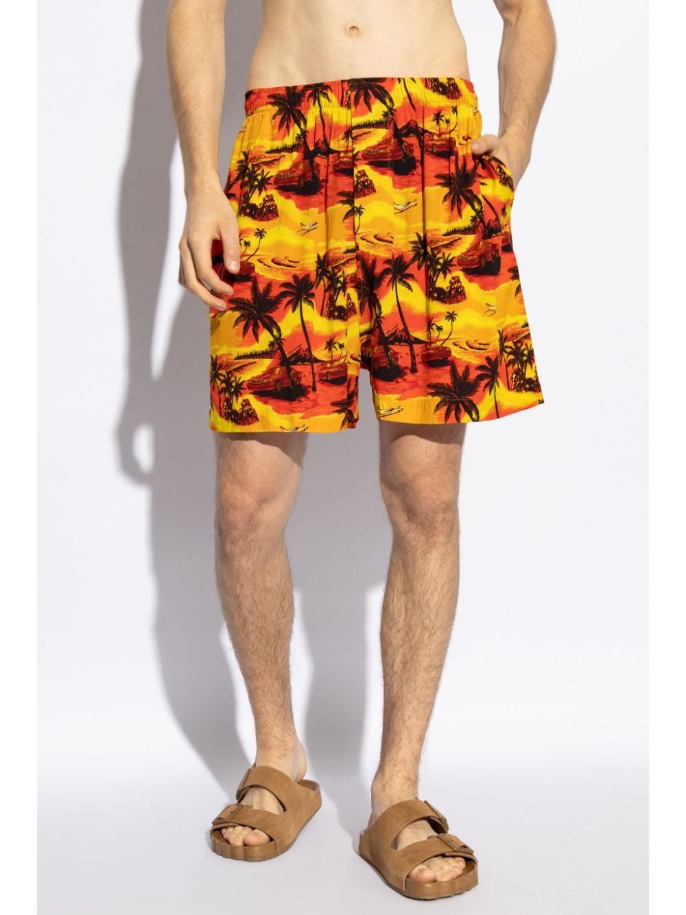 BALENCIAGA TROPICAL-PRINT SHORTS 