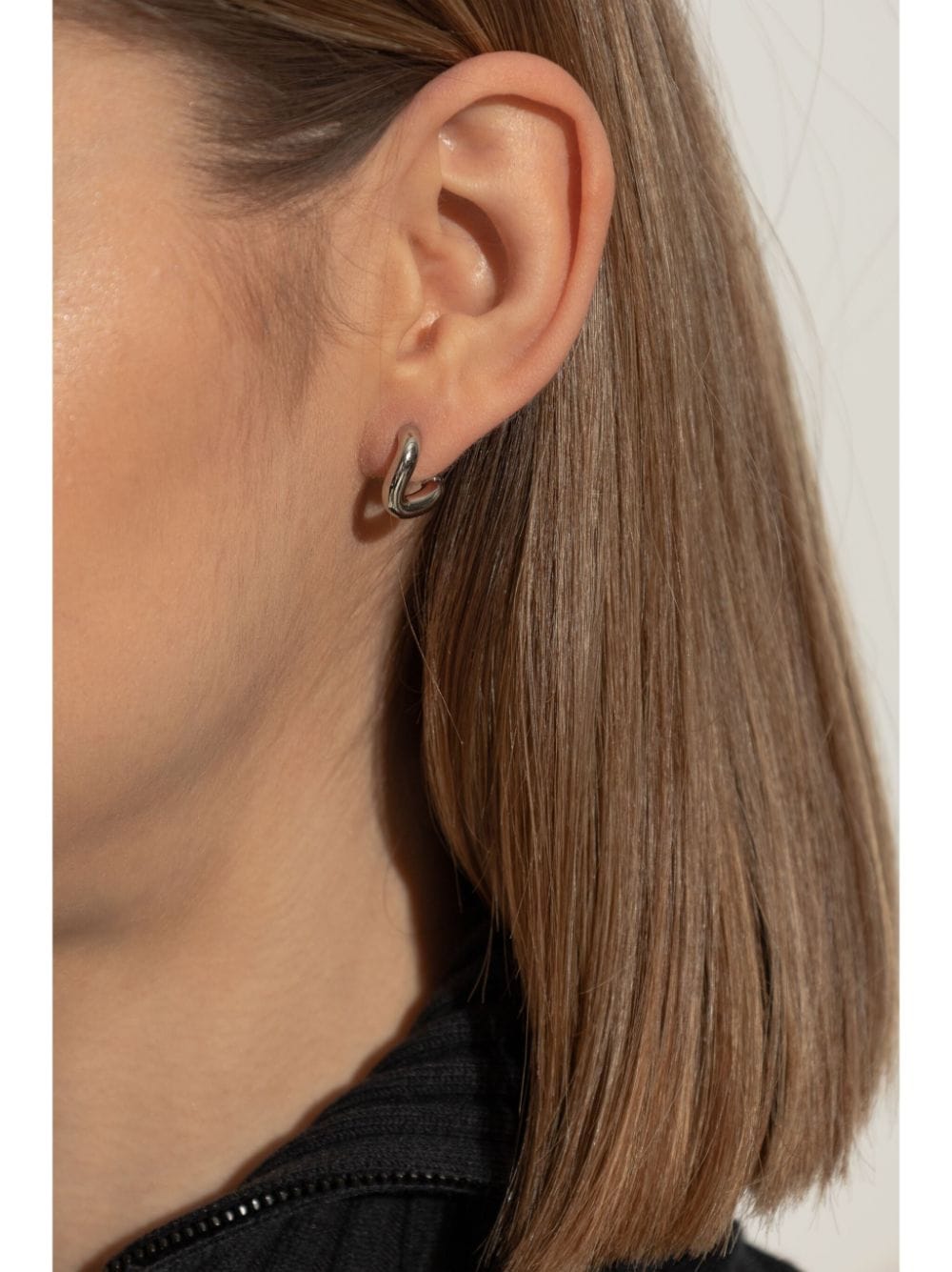 Balenciaga asymmetric loop earrings - Zilver
