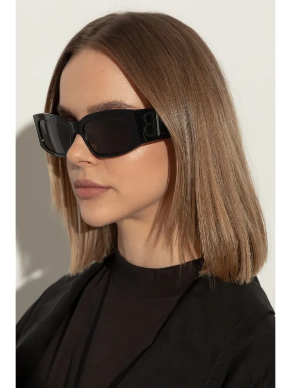 【BALENCIAGA】スクエアフレーム サングラス ベージュ Balenciaga Eyewear Blade スクエアフレーム サングラス