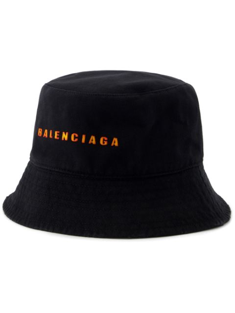 Balenciaga logo-embroidered cotton bucket hat Women