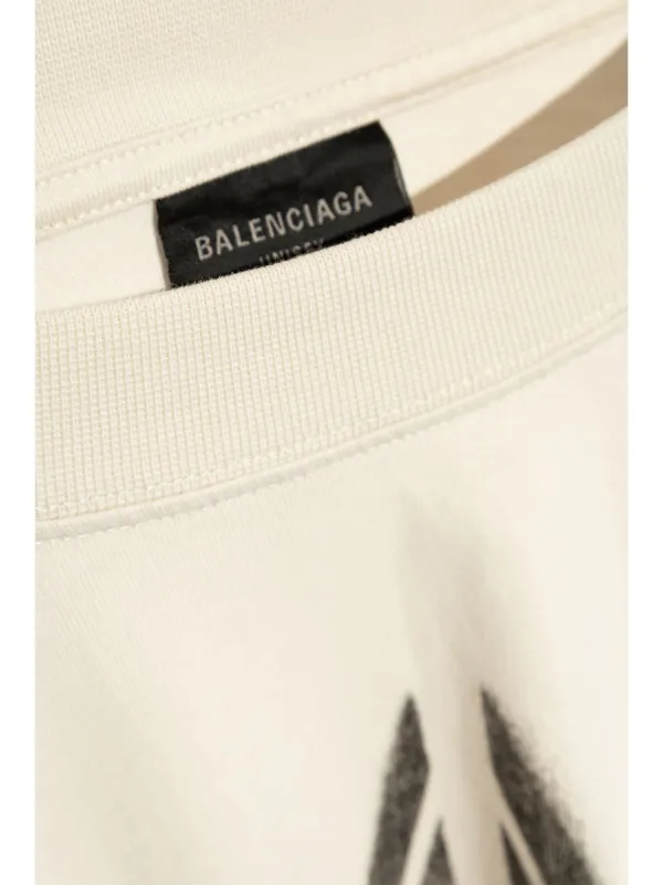 【関税込み】Balenciaga オフホワイト l BB Stencil Tシャツ Balenciaga: Off-White Metal BB Stencil T-shirt | SSENSE