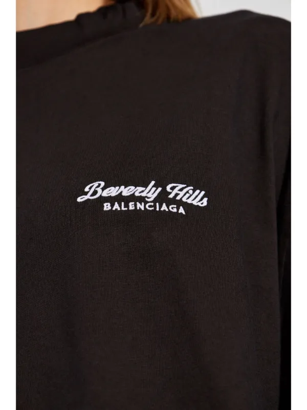 Balenciaga logo print t shirt Black FARFETCH AU