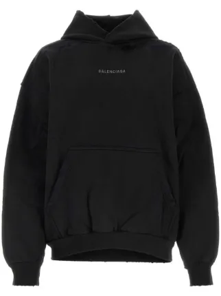 balenciaga ブラック フード付きパーカー Balenciaga ロゴ パーカー | ブラック | FARFETCH JP
